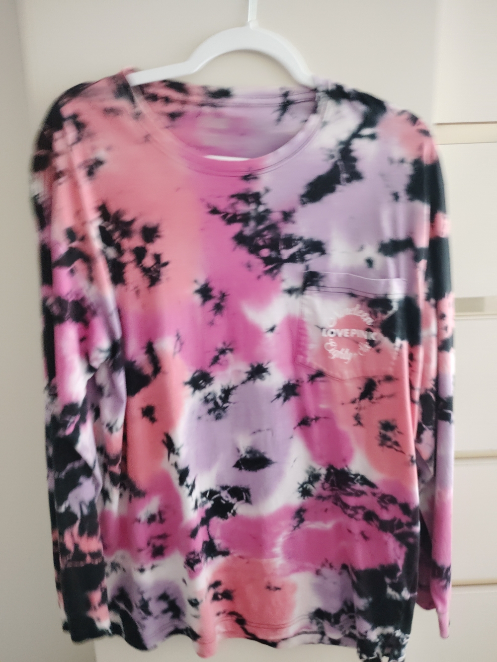 PINK Victoria's Secret Pink & Black Tie-Dye Tee